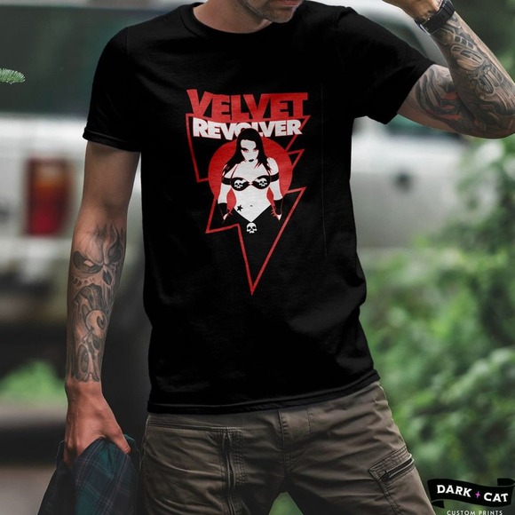 Rock Band T-shirt | Velvet Revolver Band T-Shirt | Classic Red and White Tee - Picture 8 of 10